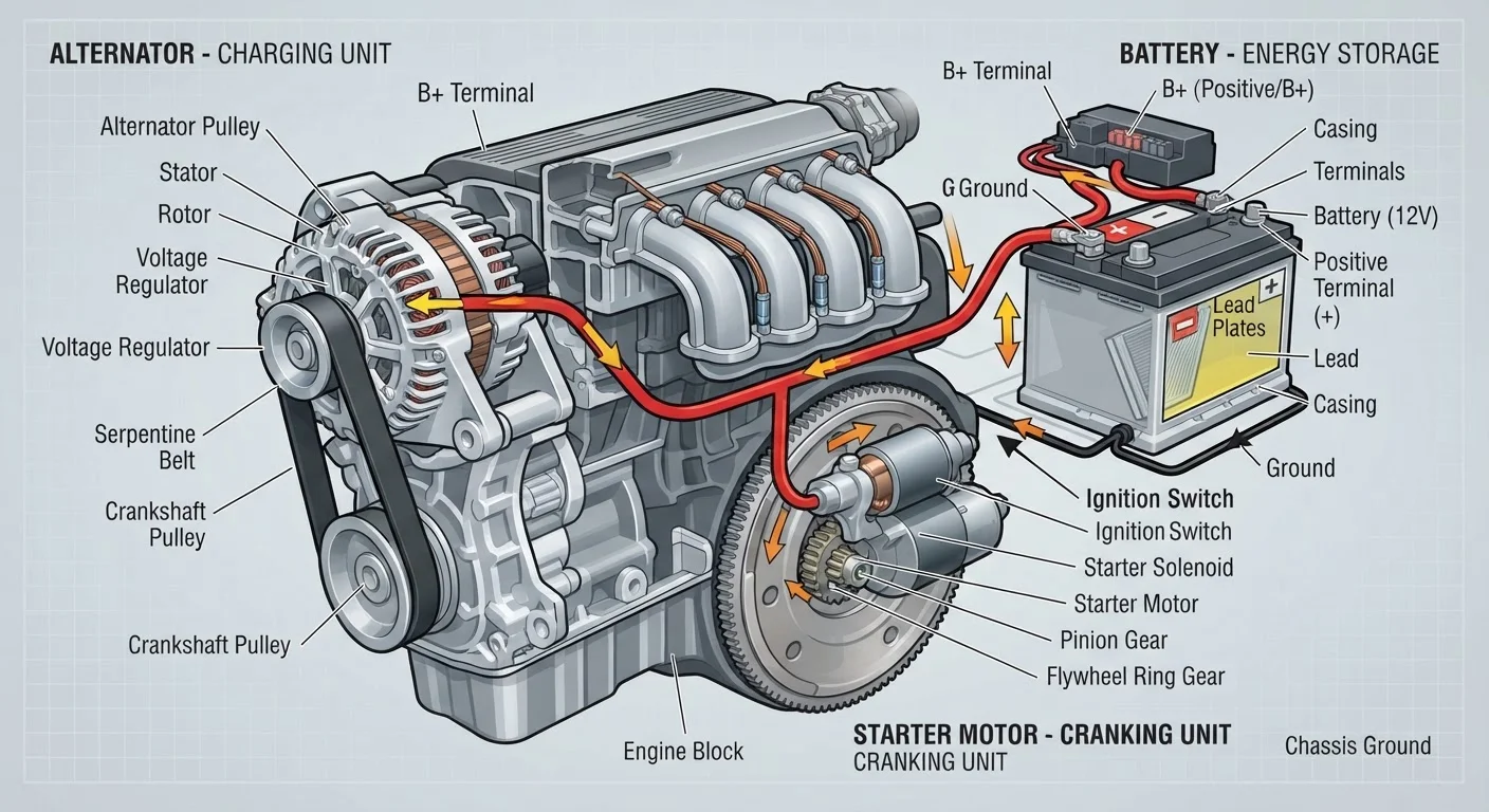 How the Alternator, Battery, and Starter Work Together to Power Your Car
