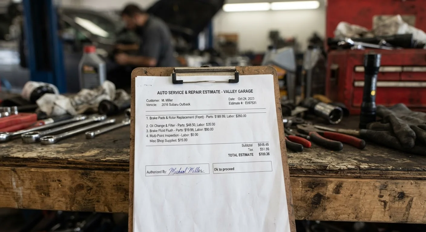 Reading a Mechanic's Estimate Without Getting Lost