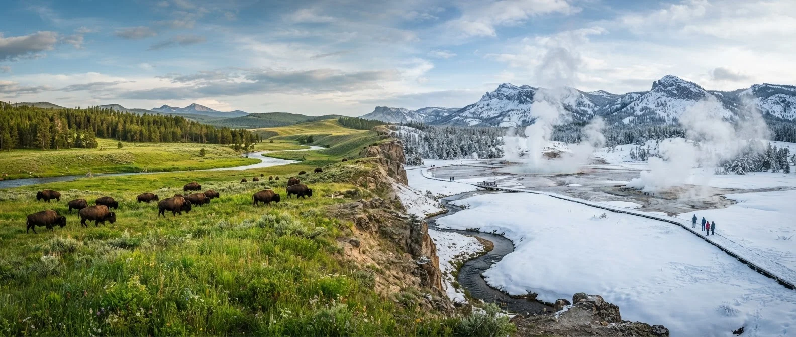 Yellowstone in Summer vs. Yellowstone in Winter